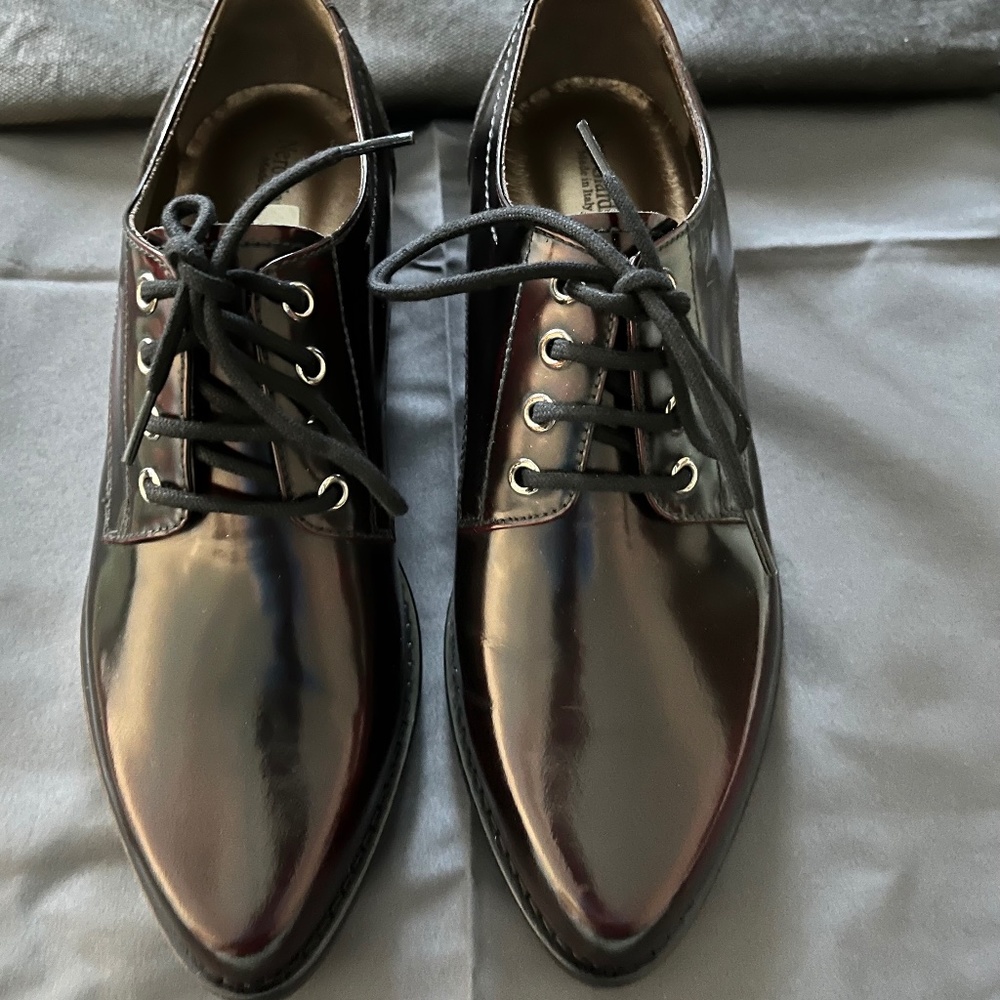 New Nero Giardini Women's Leather Lace-Up Burgundy Oxford Shoes Local Pickup